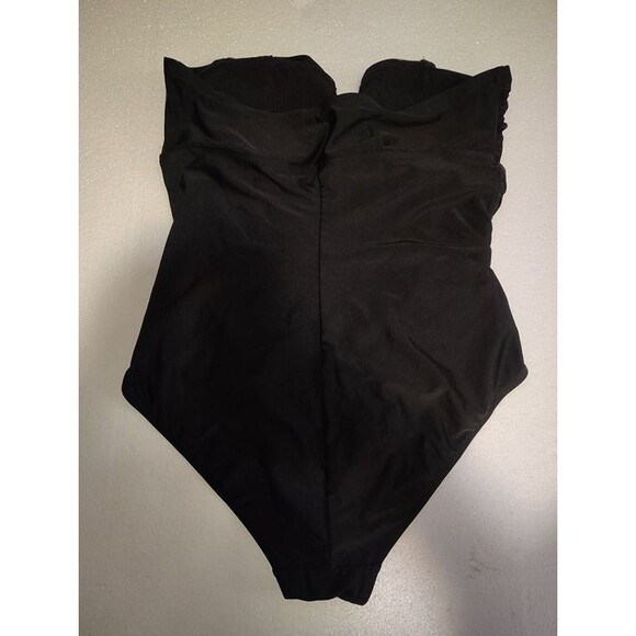 Torrid Women’s Plus Size 2 (2X / 18-20) Black 1 Piece Swimsuit Ruched Strapless - Picture 5 of 6